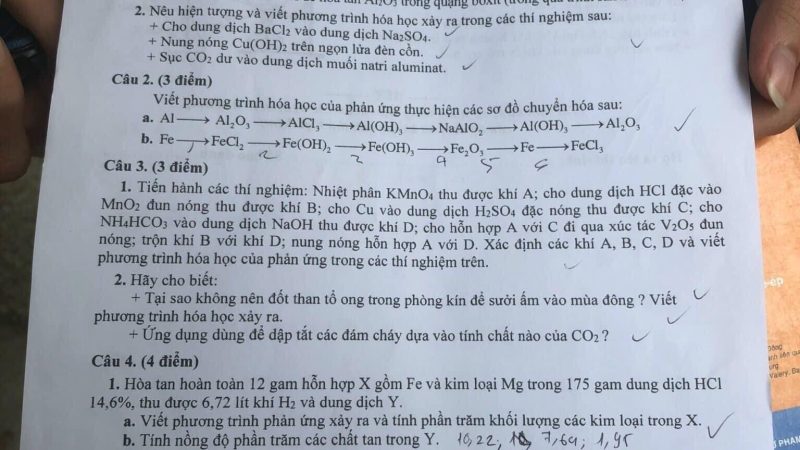 Đề thi HSG Hoá 9 Tỉnh Nghệ An – Năm học 2022 – 2023