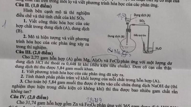 Đề thi vào 10 Chuyên Hóa An Giang – Năm học 2023 – 2024