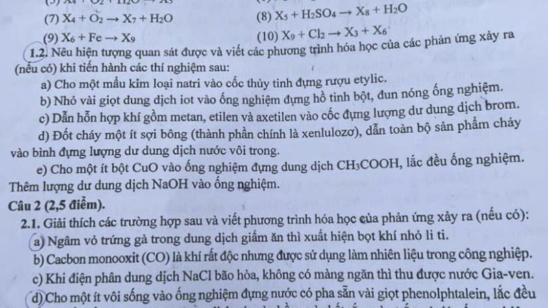 File word Đề thi vào 10 Chuyên Hóa Cần Thơ – Năm học 2023 – 2024