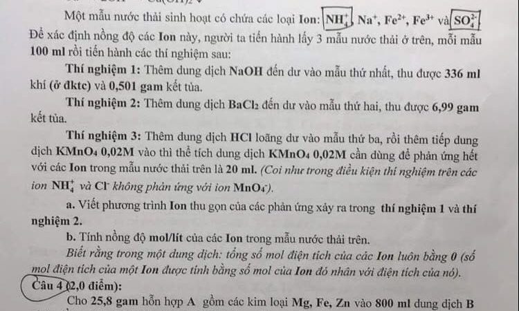 File word Đề thi vào 10 Chuyên Hóa Lào Cai – Năm học 2023 – 2024