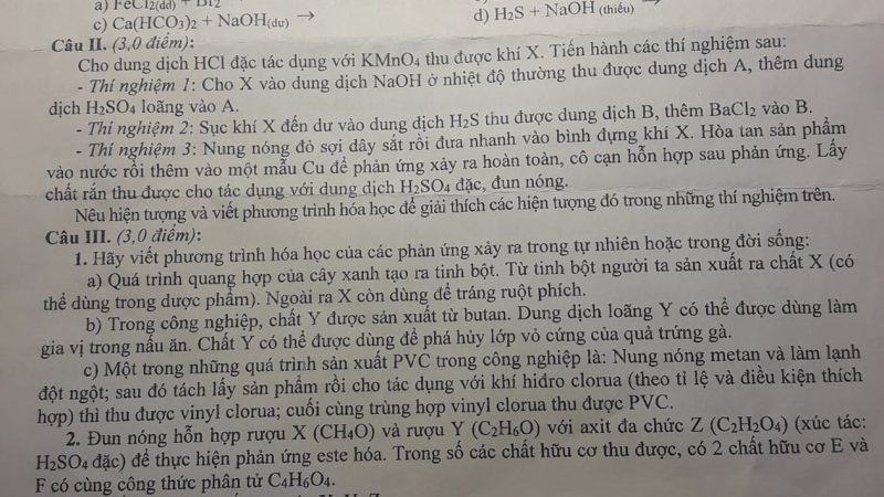 File word Đề thi vào 10 Chuyên Hóa Nghệ An – Năm học 2023 – 2024